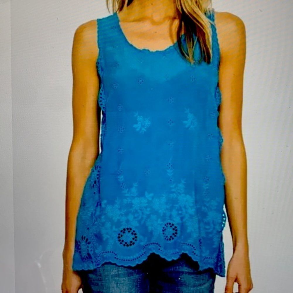 Johnny Was Lace Embroidered Tank